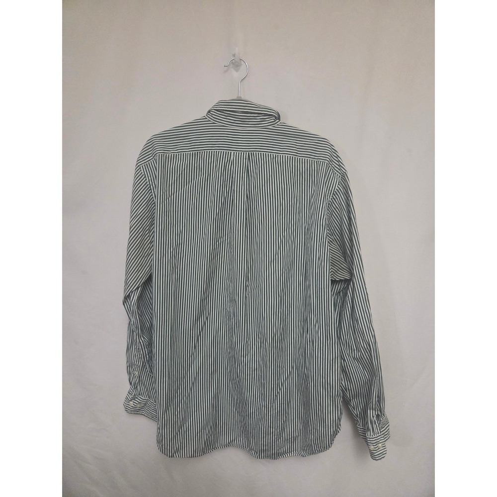 Ralph Lauren Classic Fit Green White Striped‎ Button Down Mens 17 XL Pony Logo - Picture 2 of 5